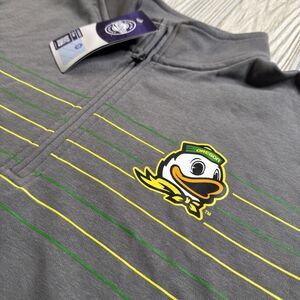 Oregon Ducks 1/4 Zip Pullover Men’s L Gray Logo Captivating New